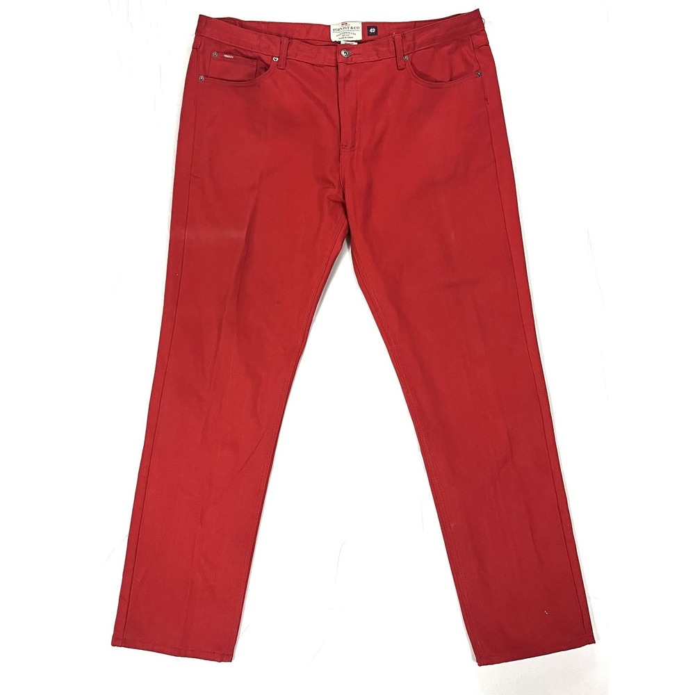 Born Fly & Co. Mens 42 Red Cotton Straight Leg AnyTown USA Streetwear Jeans